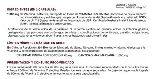 Vital&young- Vitamina C Alcalina 1.000mg 30 Cápsulas