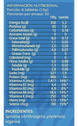 Aquasolar - Spirulina Para Mascotas 180 Tabletas