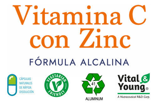 Vital Young - Vitamina C 1000 Mg Con Zinc 20 Mg - 60 Caps