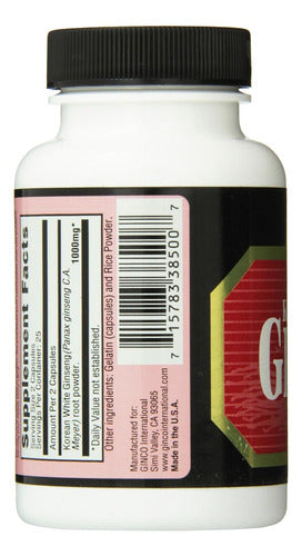 Imperial Elixir Ginseng Blanco Coreano, 500 Mg, 50 Cápsulas