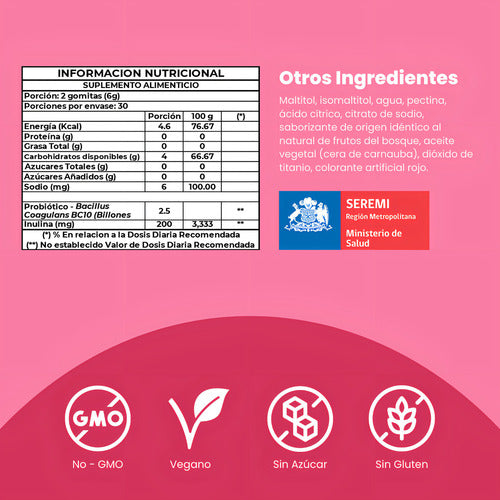 Probiomax | Gomitas De Probióticos + Prebióticos Sabor Berries