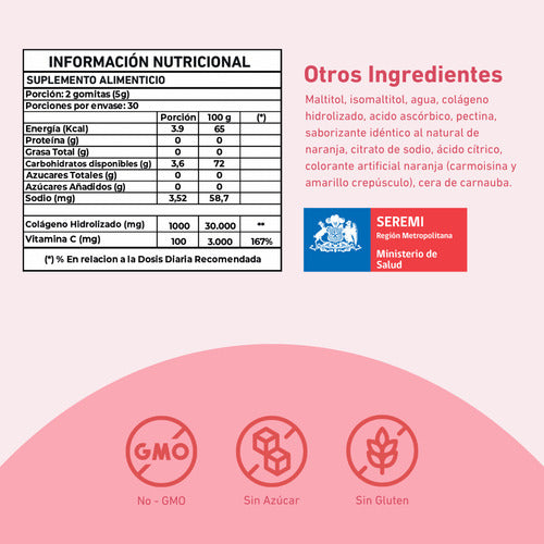 Eterna Nutrition - Colágeno + Vitamina C 120 Gomitas Sabor Berries