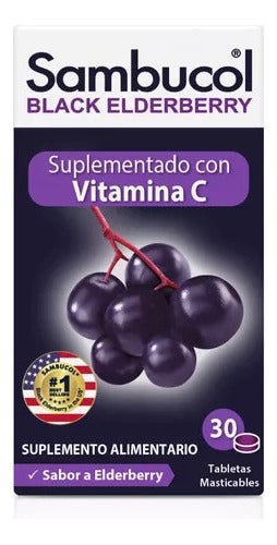 Sambucol - Sauco Negro + Vitamina C 30 Tabletas Masticables