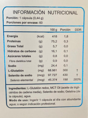 FNL - Gluthione Elemental Con Selenio 60 Cápsulas