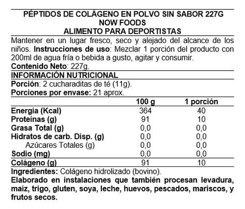 Now Foods Péptidos De Colágeno Piel Saludable 8oz