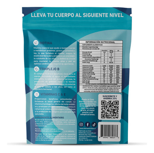 Gomitas Eterna Biotina + Multivitamínico (2 Meses) Sabor Berries