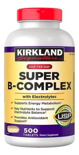 Kirkland- Super Complejo B Con Electrolitos 500 Tabletas