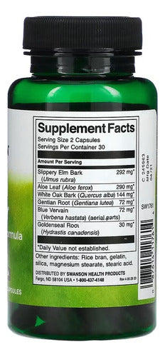 Swanson Colon Helper, Fórmula De Limpieza Del Colon 60 Caps