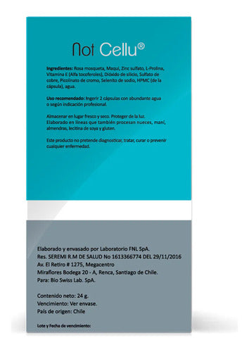 Bio Swiss - Not Cellu 60 Cápsulas