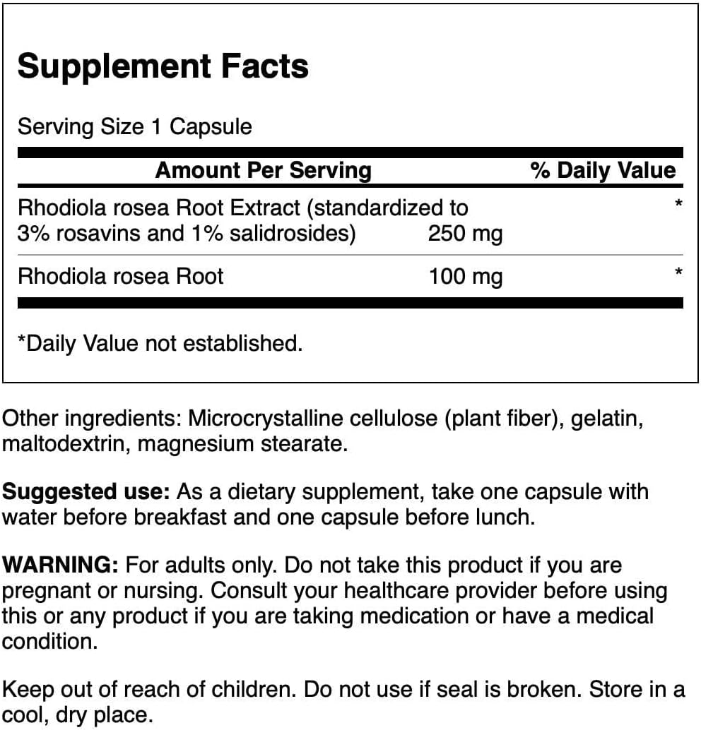 Swanson- Extracto de Rhodiola Rosea 60 capsulas 