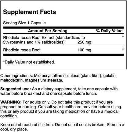 Swanson- Extracto de Rhodiola Rosea 60 capsulas 
