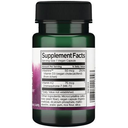Swanson- Vitamins D3 & K2 - 2000IU 60 Veg Capsulas