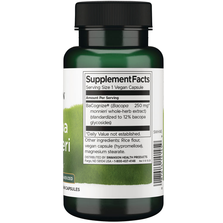 Swanson- Bacopa Monnieri  Enfoque Mental 250mg 90capsulas 