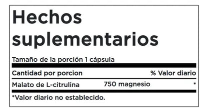 Swanson- Citrulina Malate 750mg 60 Cápsulas 