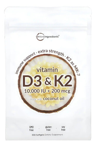 Micro Ingredients - Vitamina D3 & K2 300 Cápsulas N/a