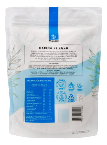 Manare - Harina de Coco Orgánica 500 gramos