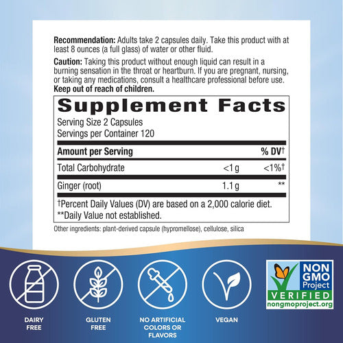 Nature Way - Raíz Jengibre Tradicional Salud 1,100mg 240caps