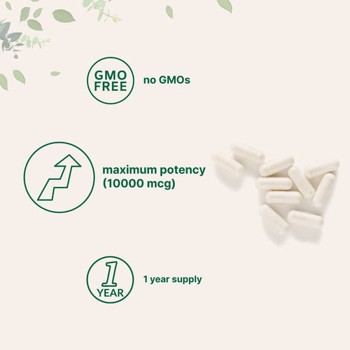 Micro Ingredients - Biotina 10.000 Mg 365 Sofgel (1 Año) Sin Sabor