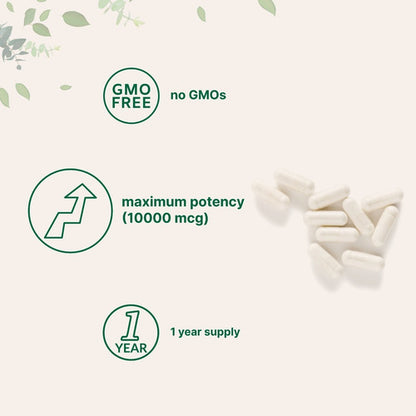 Micro Ingredients - Biotina 10.000 Mg 365 Sofgel (1 Año) Sin Sabor