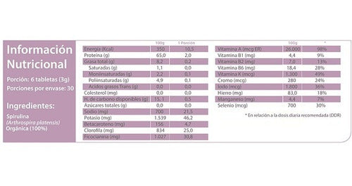Aquasolar - Spirulina Beauty 180 Tabletas 100% Orgánicas