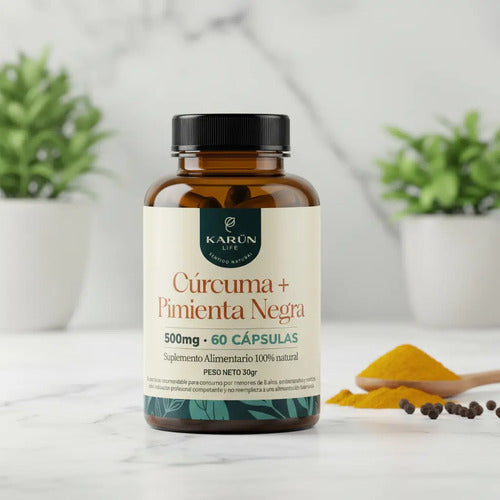 Karun Life - Curcuma+Pimienta 60 Cápsulas 