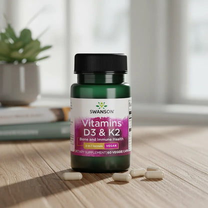 Swanson-  Vitamina D3-k2 5000UI 60 Cápsulas