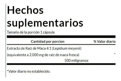 Swanson-  Maca 500 Mg (alta Potencia)  60 Capsulas