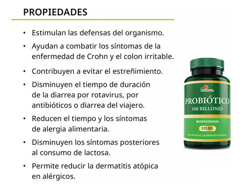 Fuente Vital - Probióticos 100 Billones - 10 Cepas - 60 Cáps