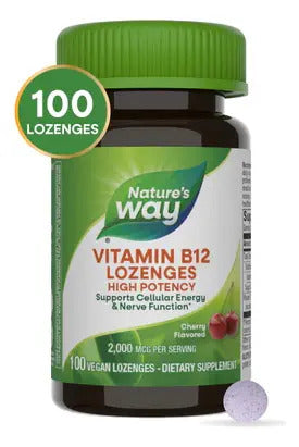 Natures Way Vitamina B12 2000mcg 100u Veganas Cereza