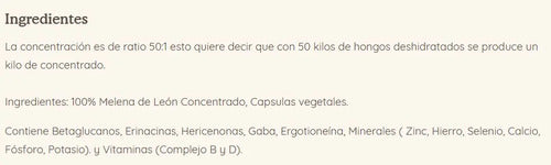 Keho Fungi- Melena De León Concentrado 990mg 60 Capsulas