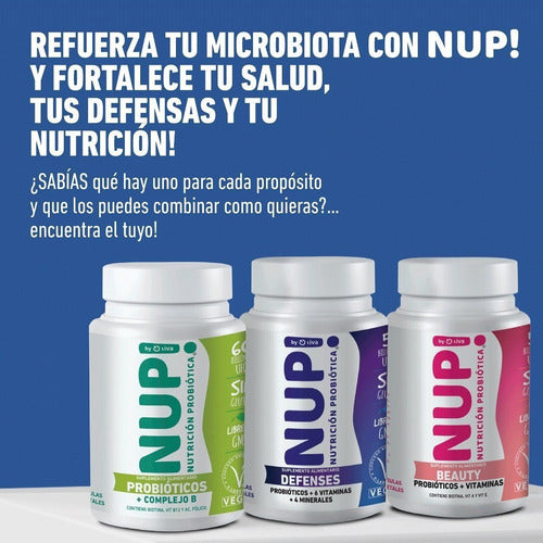 Nup!- Probióticos 60 Billones + Complejo B  Vegano 30 Capsulas