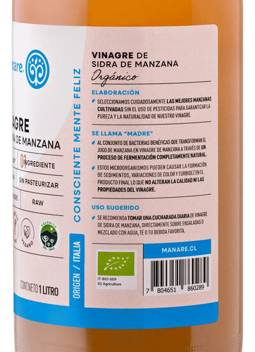 Vinagre De Manzana Orgánico 1000ml