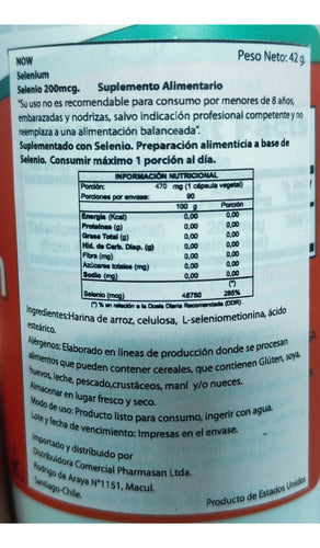 Selenio 200 Mcg 90 Caps Now Sabor Ss
