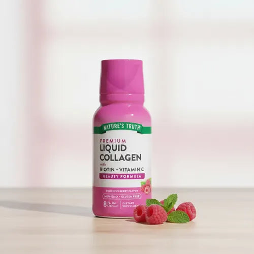 Nature's Truth - Colágeno Líquido Biotina + Vitamina C 237ml Bayas