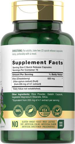Carlyle Vitex - Chasteberry | 820 Mg | 150 Cápsulas N/a