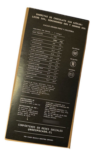 No Es Pecado Chocolates- Barritas De Chocolate Sin Gluten