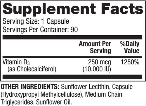 Dr. Mercola, D3 Liposomal, 10.000 Ui 90 Cáps (3 Meses)