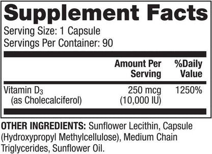 Dr. Mercola, D3 Liposomal, 10.000 Ui 90 Cáps (3 Meses)