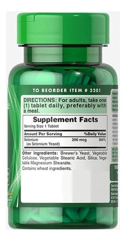 Puritan's Pride - Selenio  200mcg 100 Tabletas