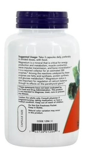 Magnesio Citrate Now 120 Capsulas - Sistema Nervioso