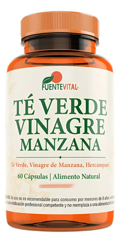 Fuente Vital - Vinagre Manzana + Té Verde 60 Cáps.