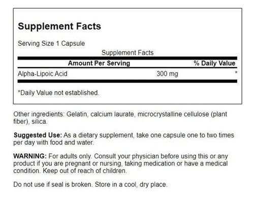 Swanson- Acido Alfa Lipoico 600 Mg 60 Capsulas