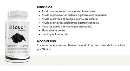 Touch Of Synergy - Carbón Vegetal Activo - 90 Cápsulas 