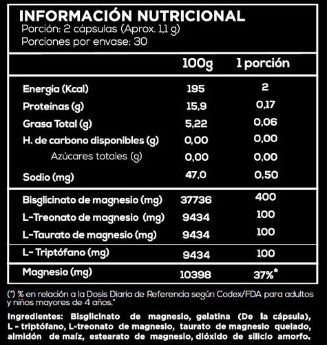 Strive  Nutrition- Magnesio + L-Triptófano 60 capsulas