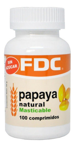 Fdc- Papaya Natural Masticable 100 Comprimidos 