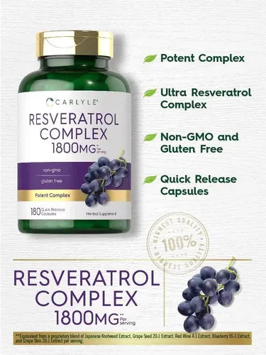 Carlyle Resveratrol Complex 1800 Mg 180 Caps Sin Sabor