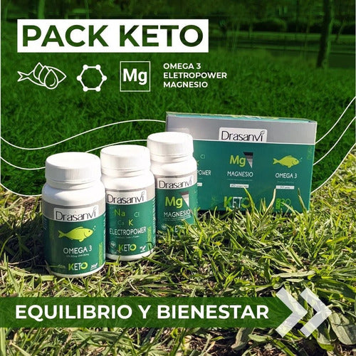 Drasanvi- Pack Keto Magnesio, Omega3 Y Electropower 30 Dias