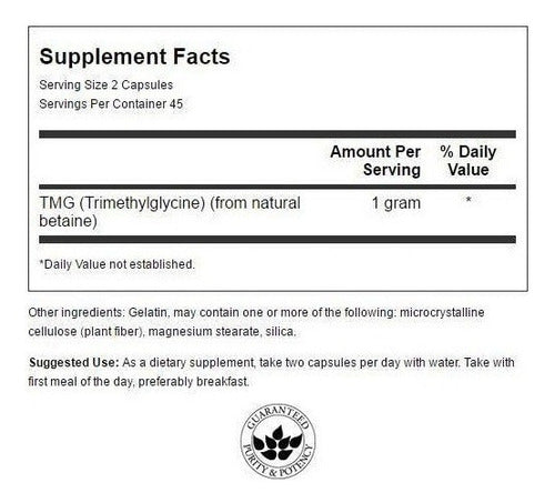 Swanson - Trimethylglycine Trimetilglicina Tmg 90cp 500mg 
