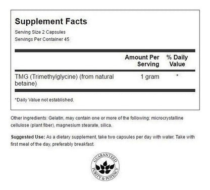 Swanson - Trimethylglycine Trimetilglicina Tmg 90cp 500mg 