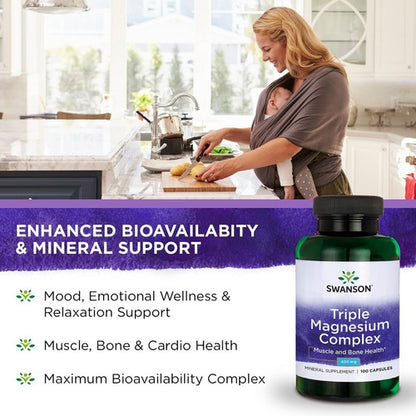 Swanson- Triple Magnesio 400mg 100 Capsulas 